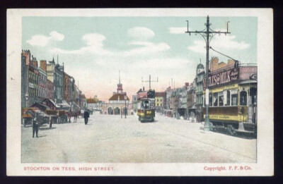 Durham STOCKTON ON TEES High St um 1900 Postkarte