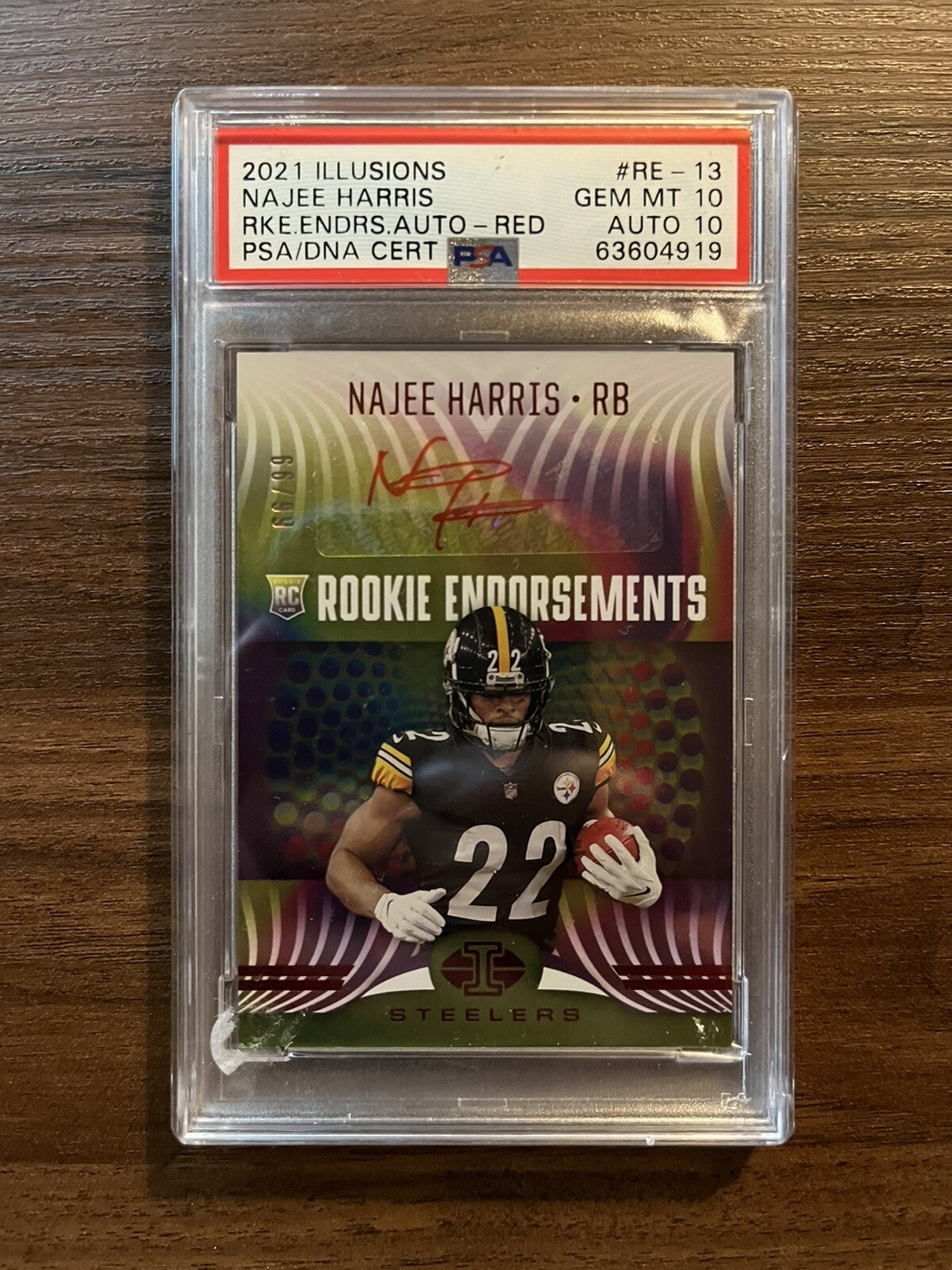 Najee Harris Panini Illusions Rookie Endorsements Autographs #RE13 Red