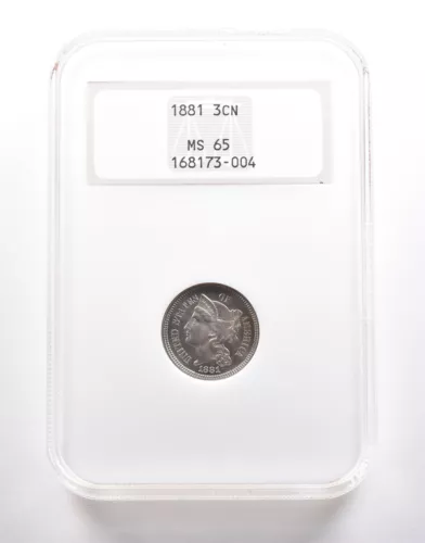 1881 Three Cent Nickel MS65 NGC Old Fat Boy *6710
