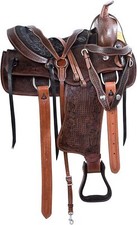 Antique Western Barrel Leather Horse Saddle Equestrian Tack Set Free Shipping