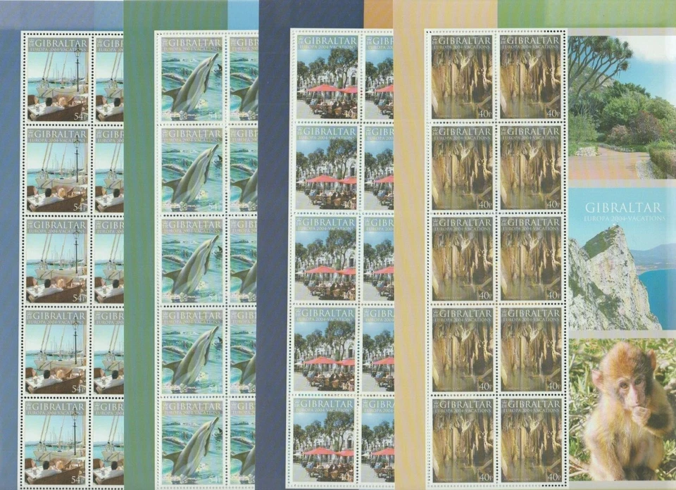 s36065 GIBRALTAR 2004 EUROPA CEPT MNH ** MS X4 HOLYDAYS