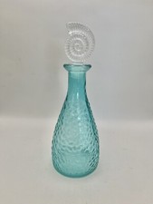 Aqua Ocean Design Glass Bottle Seashell Stopper