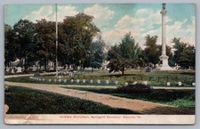 Soldiers Monument Springhill Cemetery Danville IL Illinois Postcard H6