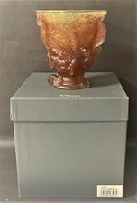Daum France Pate de Vere Vase Decorated with Salamander Fruits and Leaves w/Box