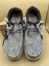 Size 11 Hey Dude Wendy Salt and Pepper Women Comfort  Shoes Slip-On Lightweight