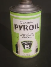 EMPTY Genuine Pyroil Crank Case Oil B 16 Ounce Can (A)