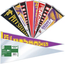 Hard Rigid Pennant Toploaders | 12" X 30" Plastic Pennant Holders Display | Crys