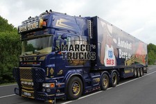 LKW Foto Scania V8 Kofferauflieger Deutschland blau Jens Bode Old school #i4da