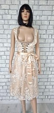 beige floral Dirndl Oktoberfest bavarian trachten Festival dress M