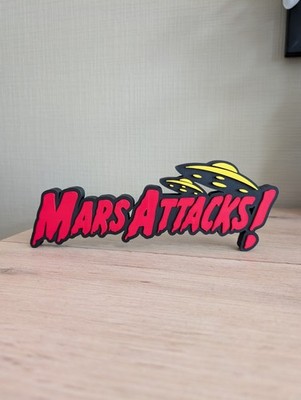Mars Attacks Logo - Science Fiction Display Retro Fanart Mars Tim Burton