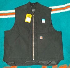 Carhartt Duck Vest Mens 2XL Black Insulated Arctic Quilt Lined V01-BLK OV0001-M