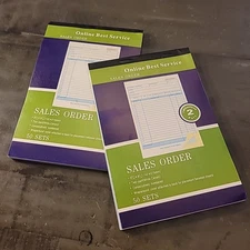 2x Carbonless Sales Order Receipt Record Book 2 Part 50 Sets Duplicate Copy