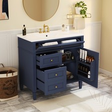 36'' Bathroom Vanity with Top Sink, Modern Bathroom Storage Cabinet with 2 Dra