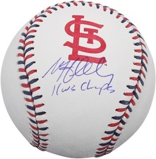 Matt Holliday Cardinals Signed Team Color Laces Baseball w/11 WS Champs Insc