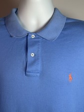 Polo Ralph Lauren Polo Shirt Men  s XL Light Blue Short Sleeve Orange Pony