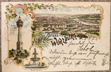 Litho Ak Gruss aus Würzburg, versendet 1897