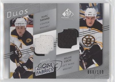 2008-09 SP Game Used Edition Authentic Fabrics Duos Marc Savard Milan Lucic 1p5