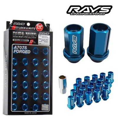 RAYS DURA-Lock&Lug Nut L37 6H 24PC M12X1.25 BL (Blue) 19HEX 740200001207BL