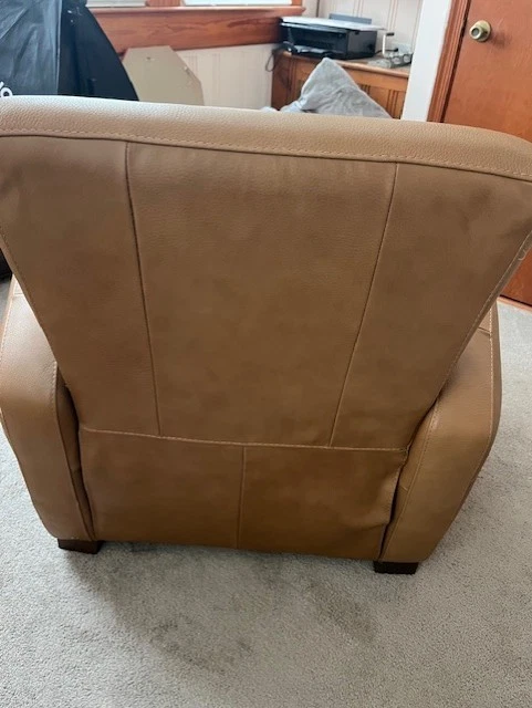 Sillón reclinable Natuzzi vintage y tostado suave de cuero nuevo Foto 4 de 4