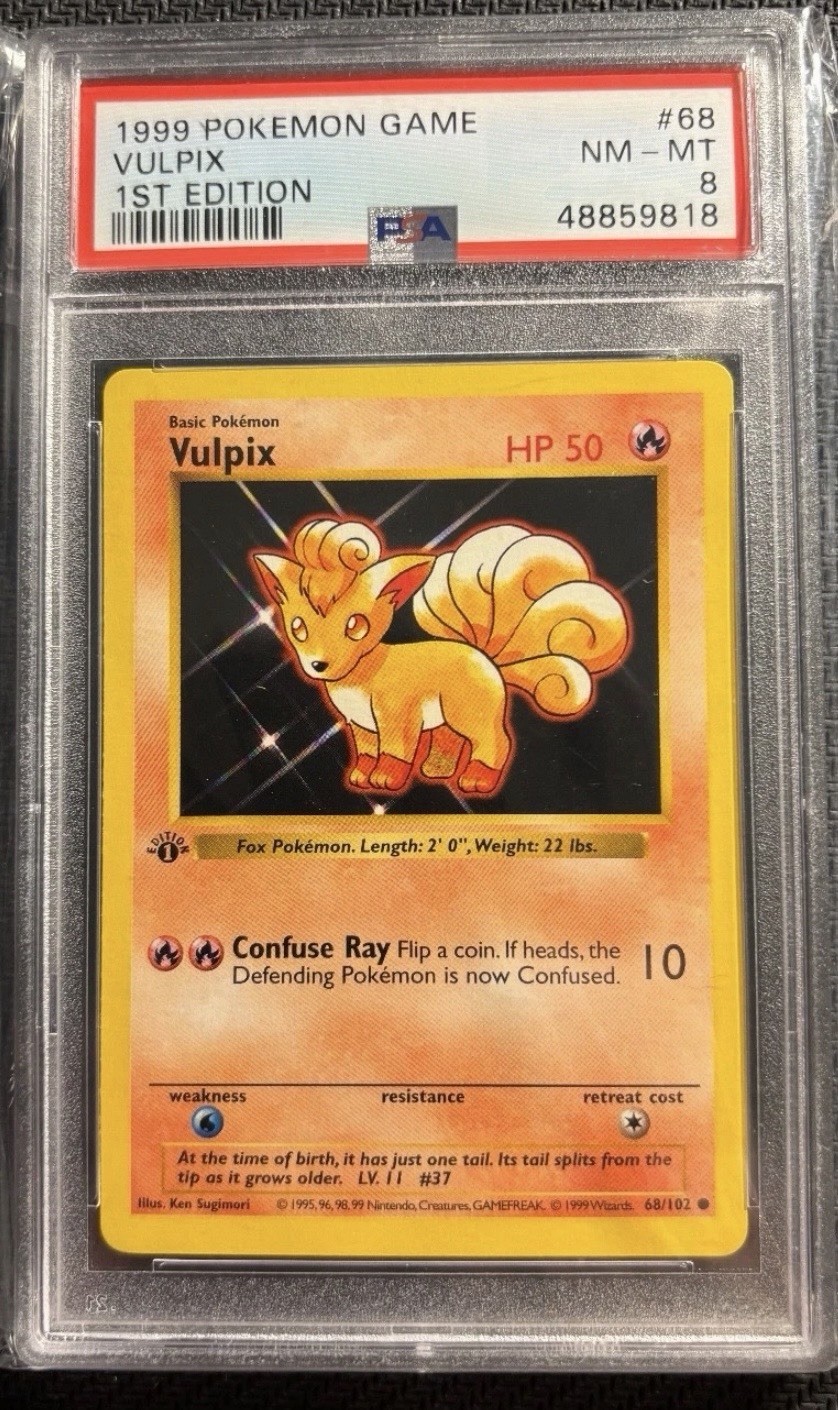Pokemon Vulpix 1st Edition Shadowless Base Set PSA 8 NM