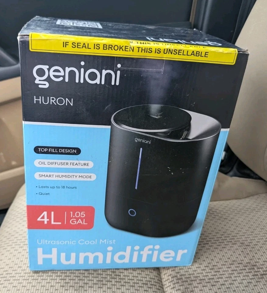 GENIANI Top Fill 4L Cool Mist Large Humidifier Essential Oil Diffuser NIB - Image 2 of 2