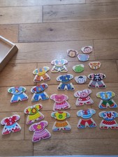 6 Animal Wooden Puzzle With 15 Costumes Excellent Condition Boxed Hours Of Fun