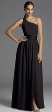Vera Wang White 12 Black One Shoulder Gown Formal Floor Prom Wedding NWT $199