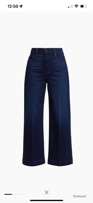 Paige Anessa Ankle Wide Leg Denim Jeans Size 27