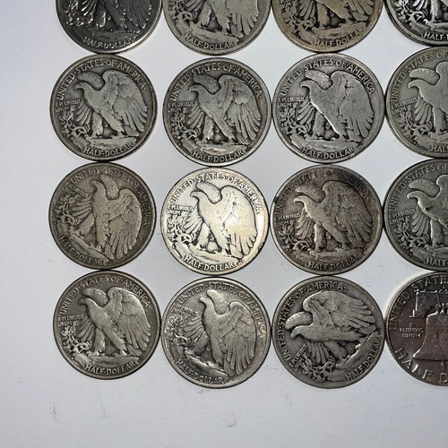 Rotolo da 20 Mezzi Dollari 90% Argento - Buon mix di Date Walking Liberty - Foto 9 di 10