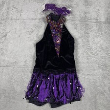 Weissman Girls' Jazz Tap Sequins Electric Purple Dance Costume Size IC