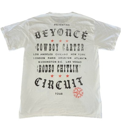Beyonce Most Wanted Tee L White Cowboy Carter Tour 2025 Merch NEW