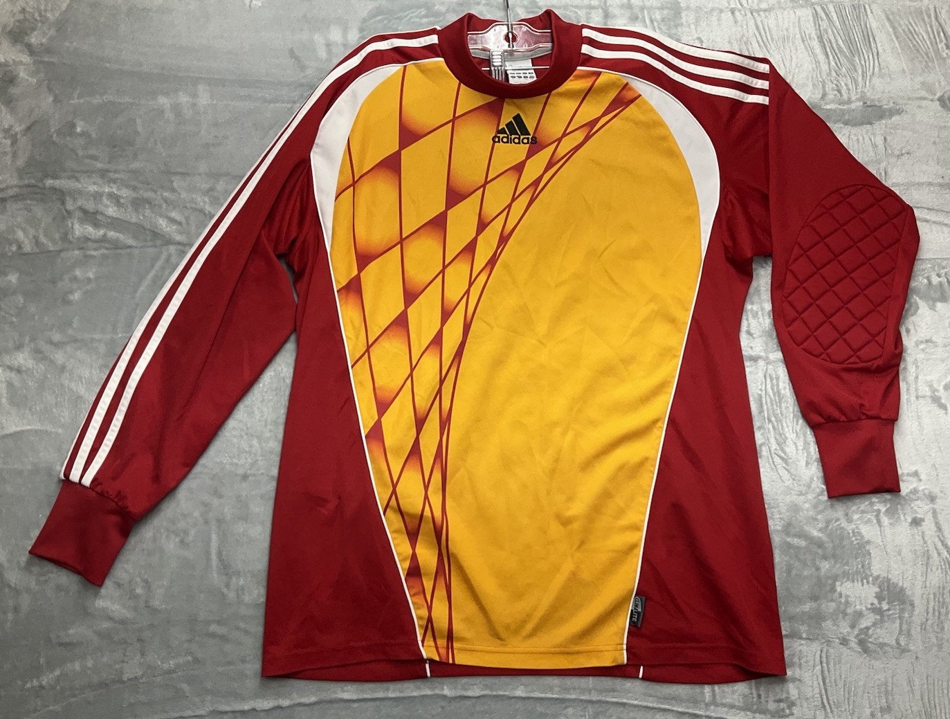 Adidas Goalkeeper Jersey L ClimaLite Soccer Shirt Vintage Red Yellow
