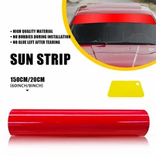 60"x8" Sun Visor Strip Windshield Banner Vinyl Long Lasting Premium Red Decal