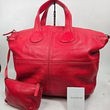 GIVENCHY Nightingale Borsa a mano in pelle a 2 vie logo rosso inciso...