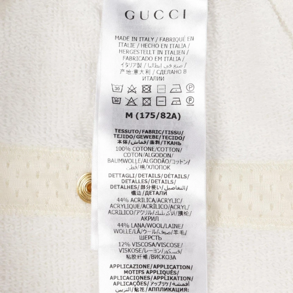 Calça curta GUCCI Sherry Line 626976 algodão branco verde vermelho usada masculina #M - Imagem 4 de 4