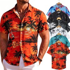 Men's Hawaiian Shirt Short Sleeve Floral Shirts Tropical Holiday Beach Shirts
