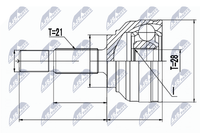 Gelenksatz Antriebswelle NTY NPZ-RE-054 M20X1,5 FüR Renault Sandero Stepway 1
