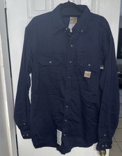 New Carhartt FR Flame Resistant Navy Blue Shirt 294-20 CAT2 NFPA Size M