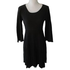 Dana Buchman Women's Gray & Black Long Sleeve Pull Over Sweater Dress Size M.