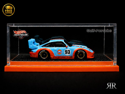 Hot Wheels Porsche 993 GT2 Gulf Blue Orange Custom With Display