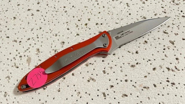 1660OR Kershaw Plain Blade Orange Handle Ken Onion Design Folding Pocket Knife - Image 2 of 4