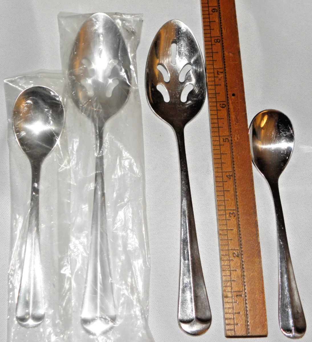 Farberware BROOKFIELD Stainless Assorted Serving Spoons Center Ridge - 2 Are New