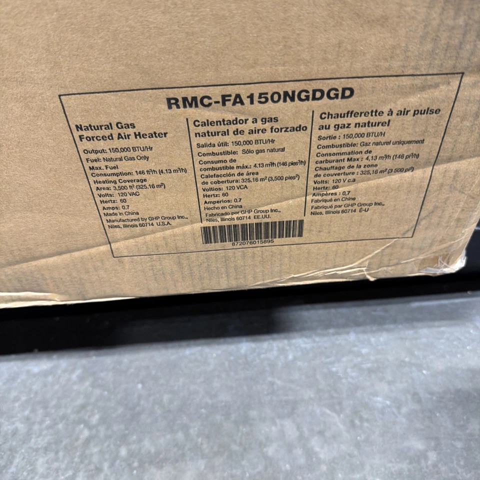 Aquecedor portátil Dyna-Glo 150k BTU ar forçado gás natural RMC-FA150NGDGD (NOVO) - Imagem 2 de 2