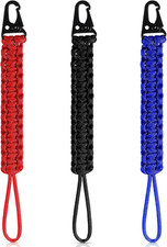Shappy 3 Pcs 550 Paracord Lanyard Keychain Heavy Duty Braided, 9 '', Paracord