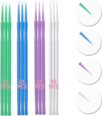 Lacktupfer 100er Set-Multifunktion Micro Applikatoren Pinsel-Mit 4 Größen Weiß 1