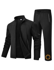 Men's Tracksuits Fleece Lined Sweatsuits 2 Piece Set Outfits Warm up Athletic...