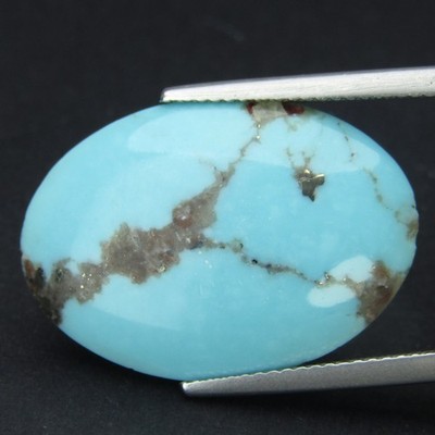14.40Cts Amazing Natural Earth Mined Blue Turquoise Cabochon Oval Shape Gemstone