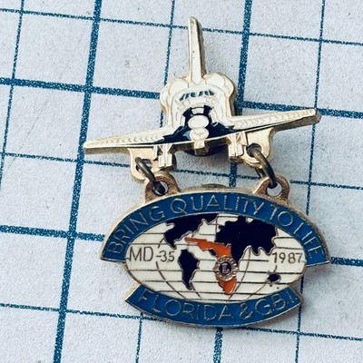 NASA Space Shuttle Vintage Lions Club International Pin Florida GB MD 35 1987