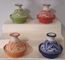 Le Souk Ceramique 3.5" Tagine Set Of 4 Made In Tunisia Pre-owned