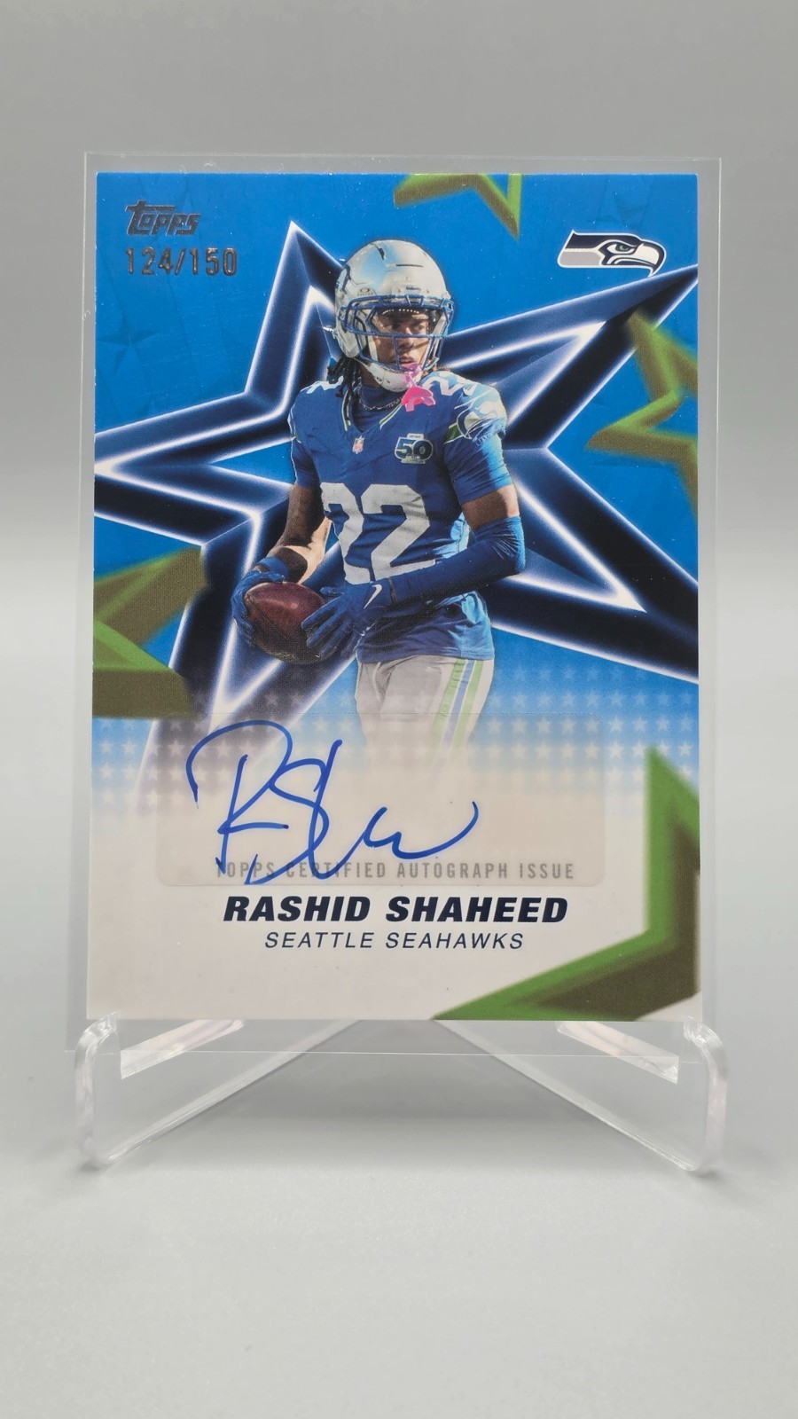 RASHID SHAHEED AUTO – SEATTLE SEAHAWKS – NUMBERED 124/150!